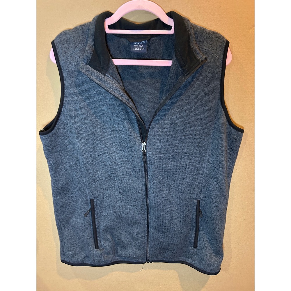 Charles River Apparel Sweater Fleece Vest Womens XL‎ Gray Excellent Full Zip
